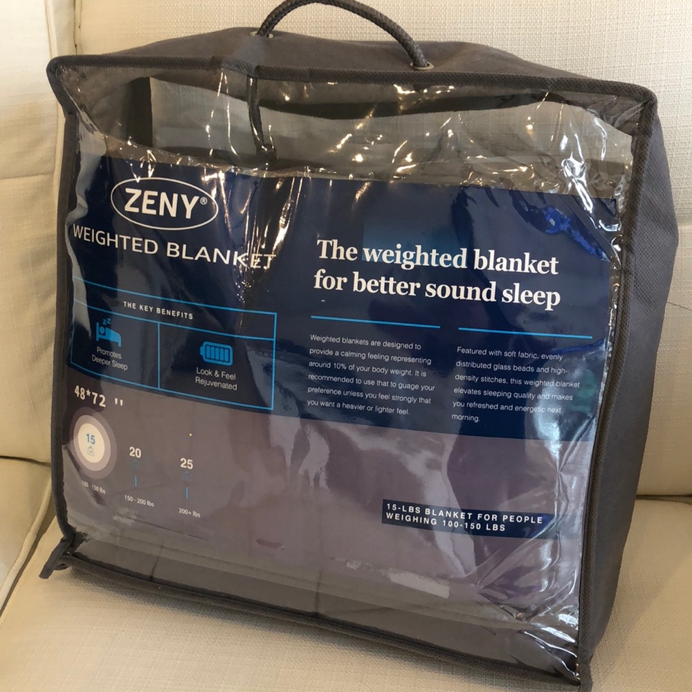 Zeny Weighted Blanket 15lbs, 48" x 72", Double Size